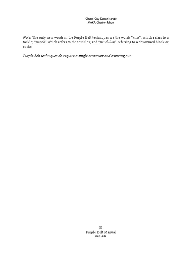 Purple Belt Kenpo Techniques Manual | PDF