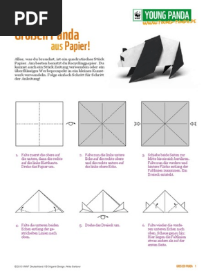Faltanleitung Origami Panda