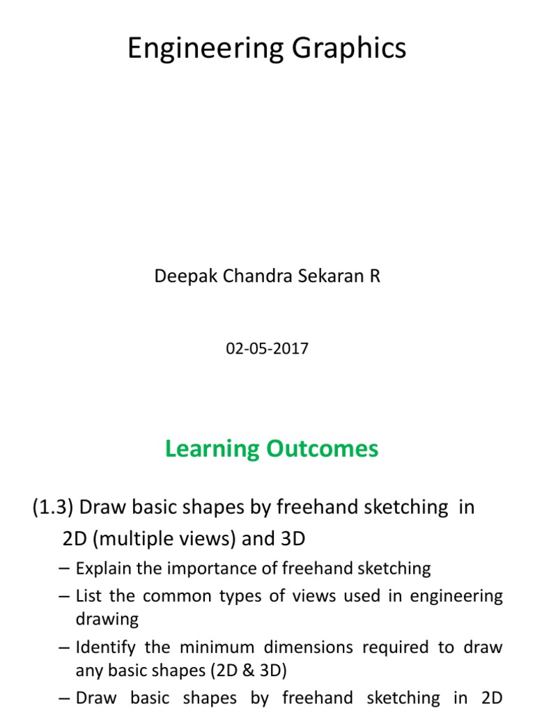 Engineering Graphics: Deepak Chandra Sekaran R | PDF | Drawing | 3 D ...