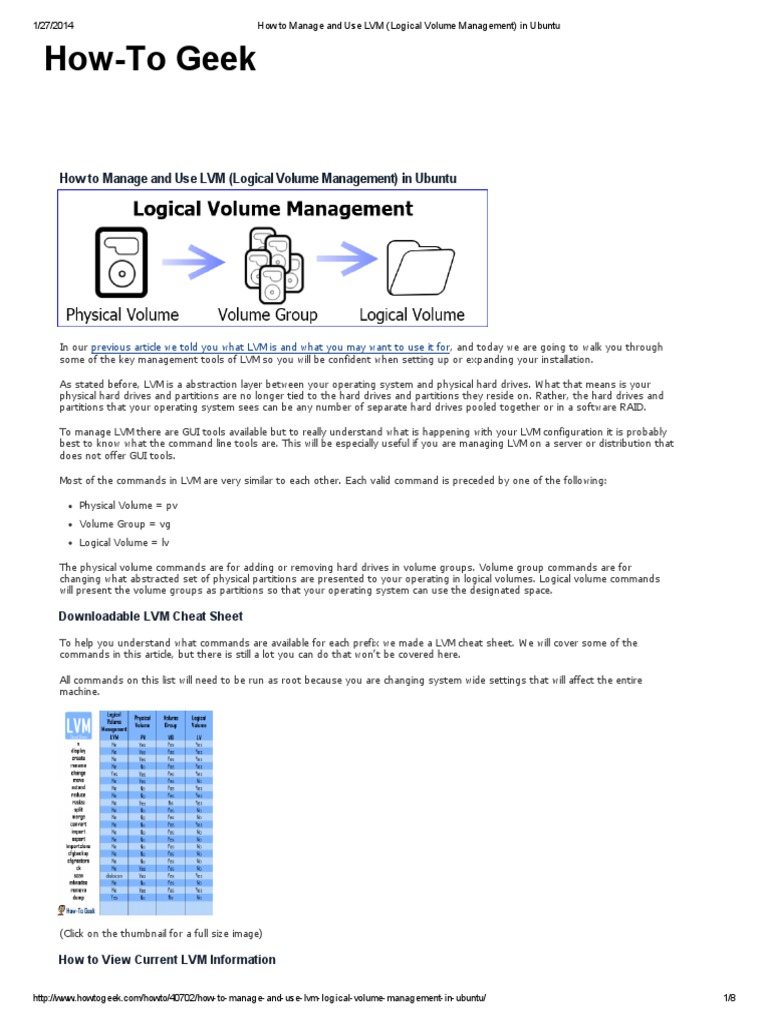 How To Manage and Use LVM (Logical Volume Management) in Ubuntu PDF ...