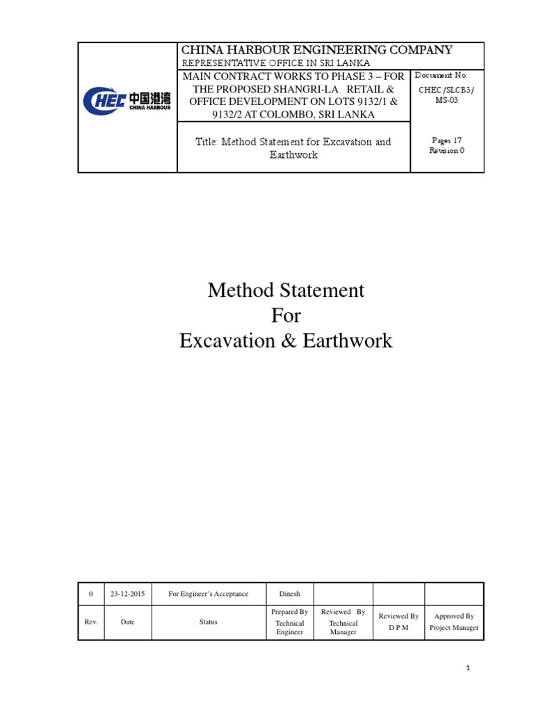 Excavation Method Statement for Shangri-La | PDF | Deep Foundation | Safety