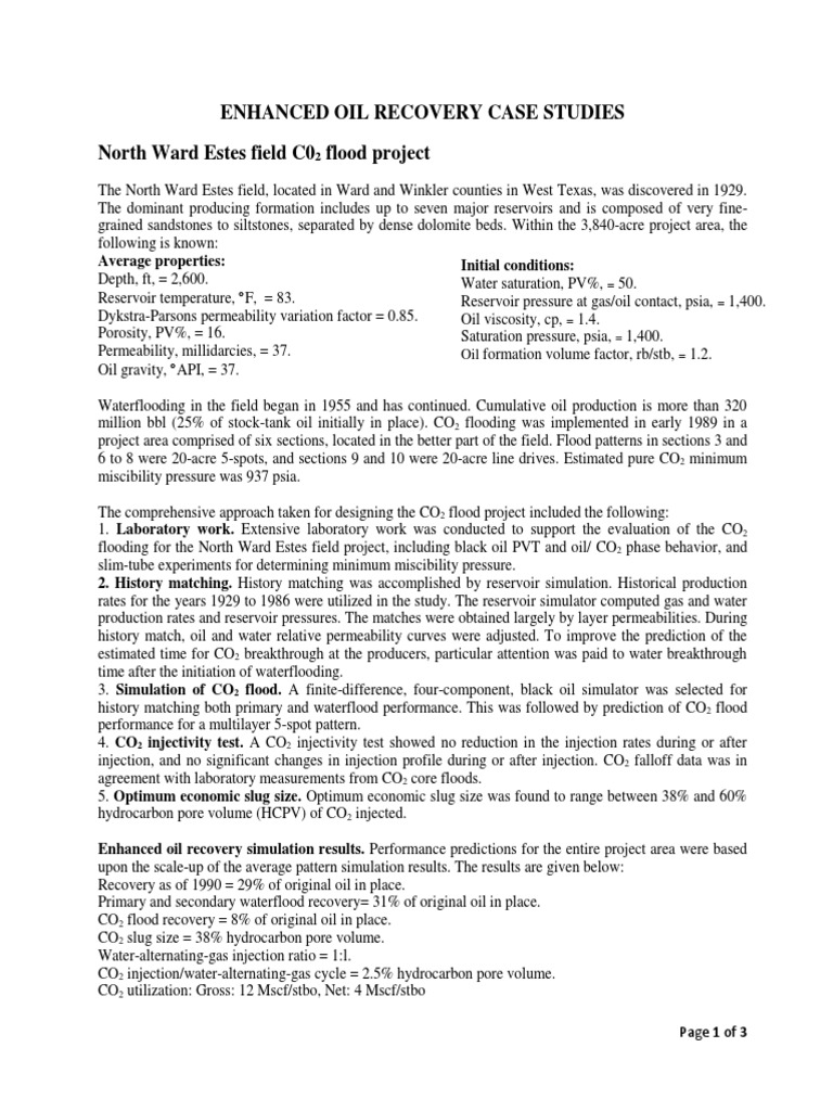 Enhanced Oil Recovery Case Studies | PDF | Enhanced Oil Recovery ...