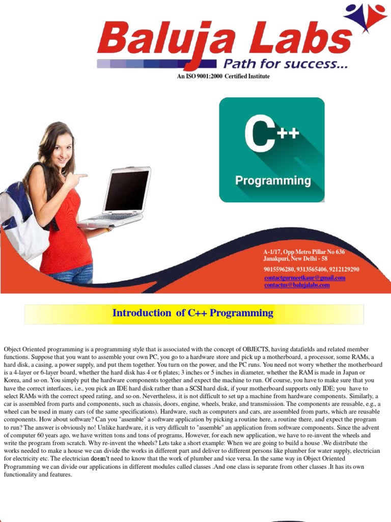 C++ Programming Cousre in Janak Puri, New Delhi | PDF | Scripting ...