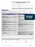 Booms Pre-Delivery Checklist