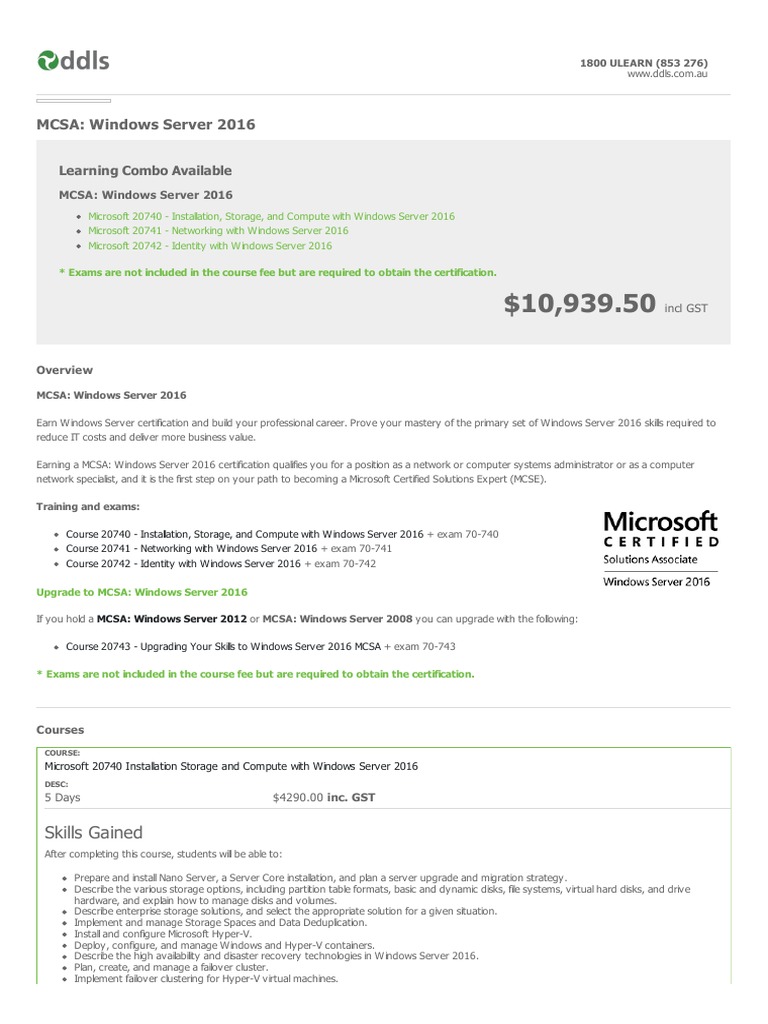 mcsa windows server 2016