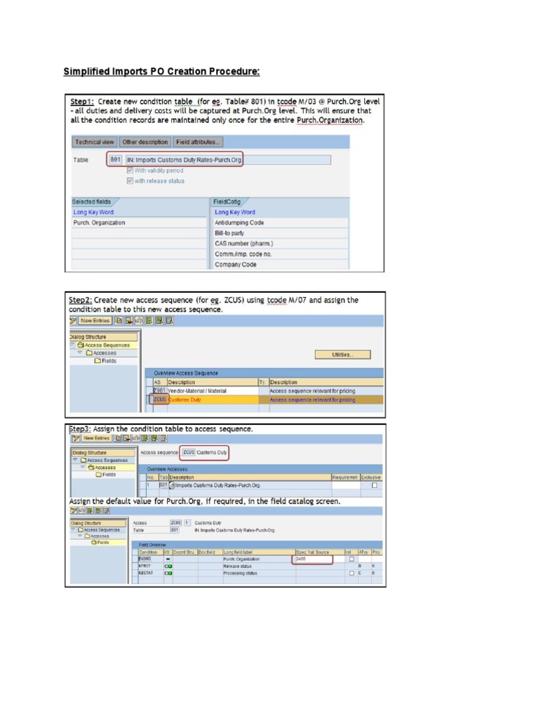 Import PO Creation Guide | PDF