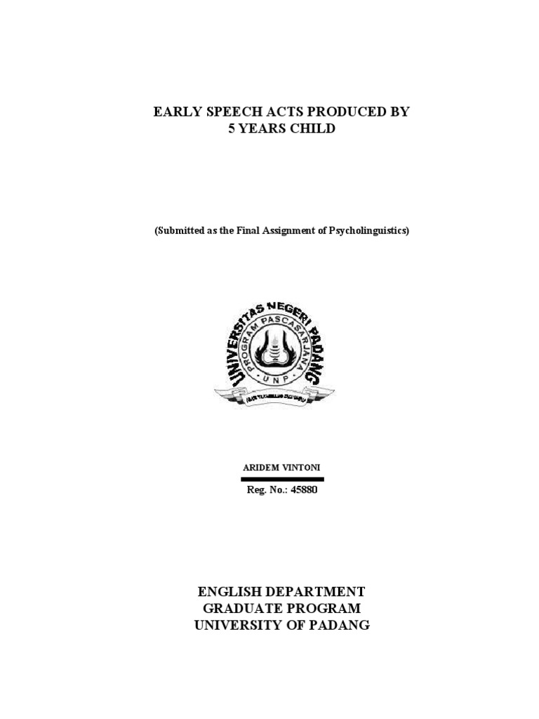 Early Speech Acts in 5-Year-Olds | PDF | Language Development | Speech