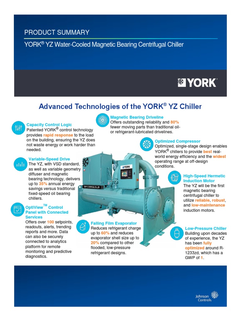 YORK YZ Product Summary PDF Mechanical Engineering Energy And