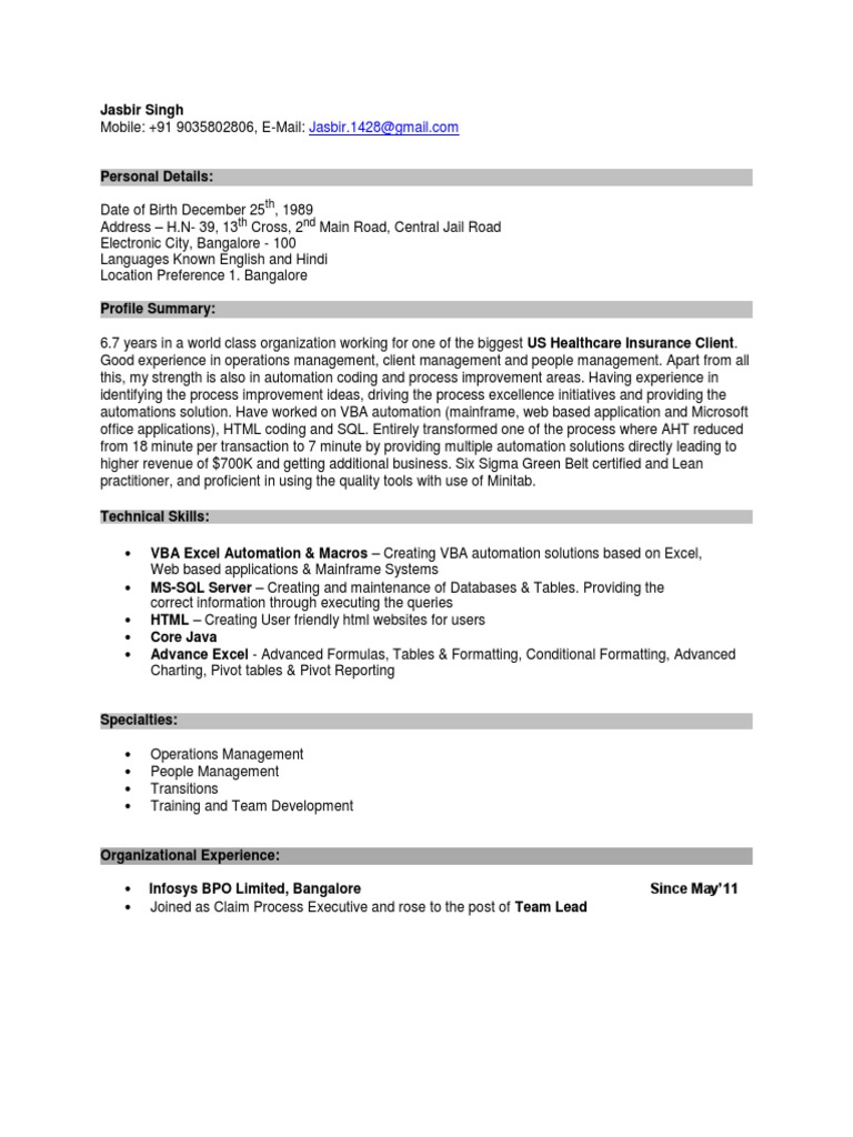 Glassdoor Resume Resume PDF Microsoft Excel Visual Basic For