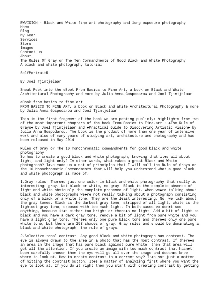 Black and White Photography | PDF | Grey | Color