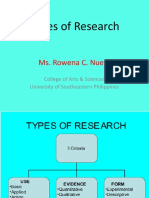 Types of Research: Ms. Rowena C. Nuera