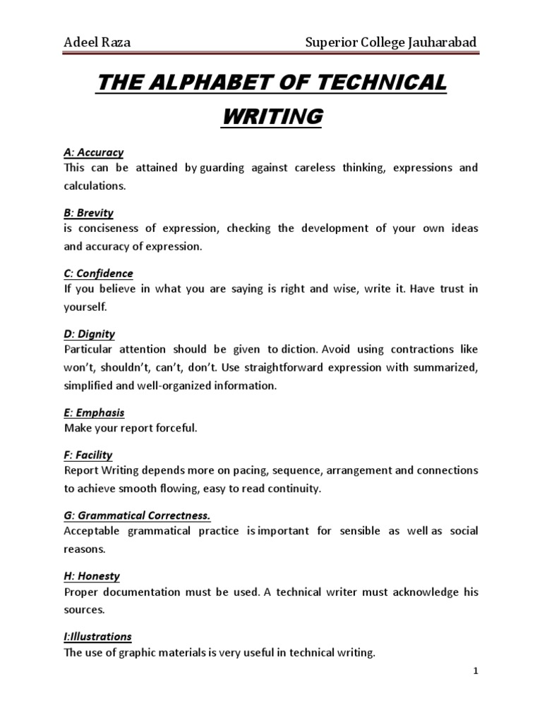The A-Z of Technical Writing | PDF | Paragraph | Psychological Concepts