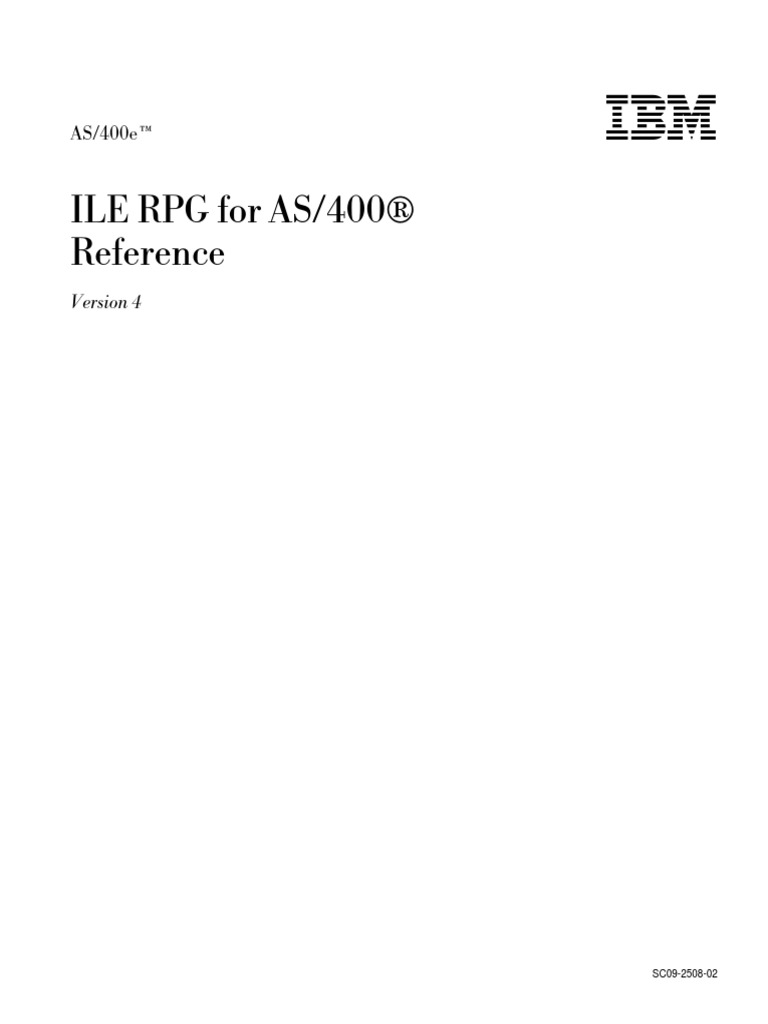 ILE RPG For AS400 Reference | PDF | Subroutine | Array Data Structure