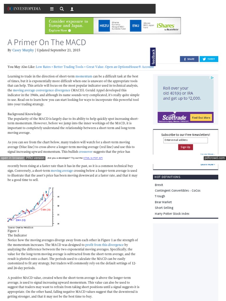 WWW Investopedia Com MACD Primul | PDF | Technical Analysis | Market Trend