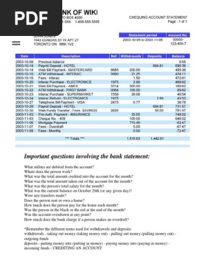Bank Statement