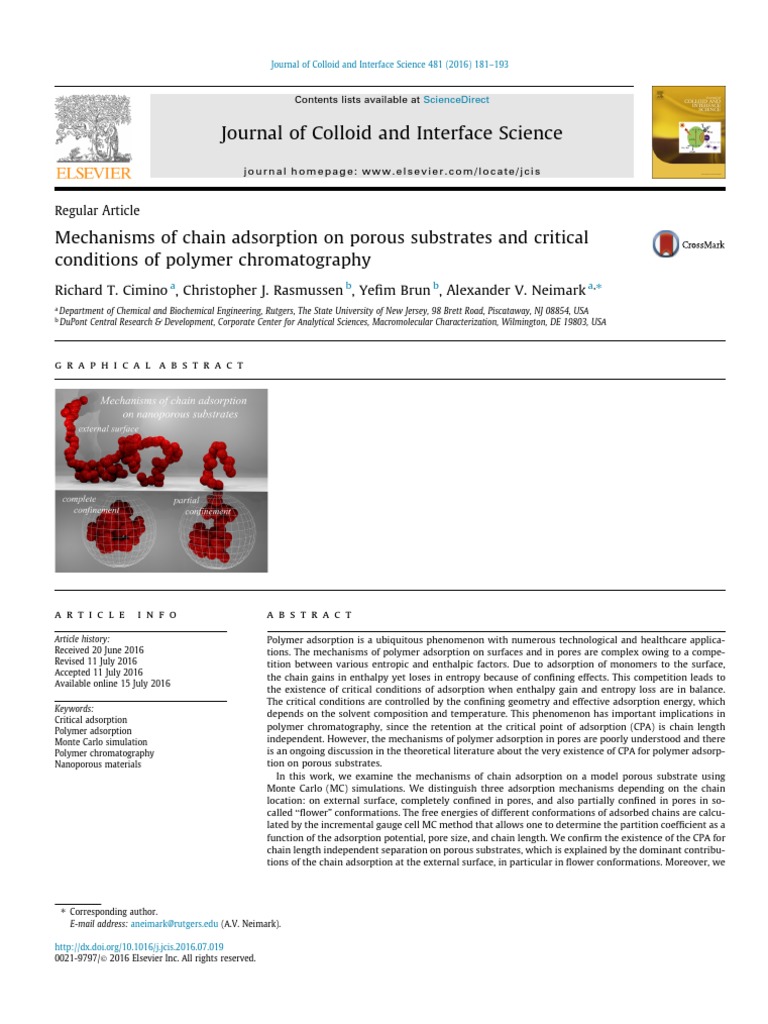 Journal of Colloid and Interface Science PDF Adsorption Chromatography