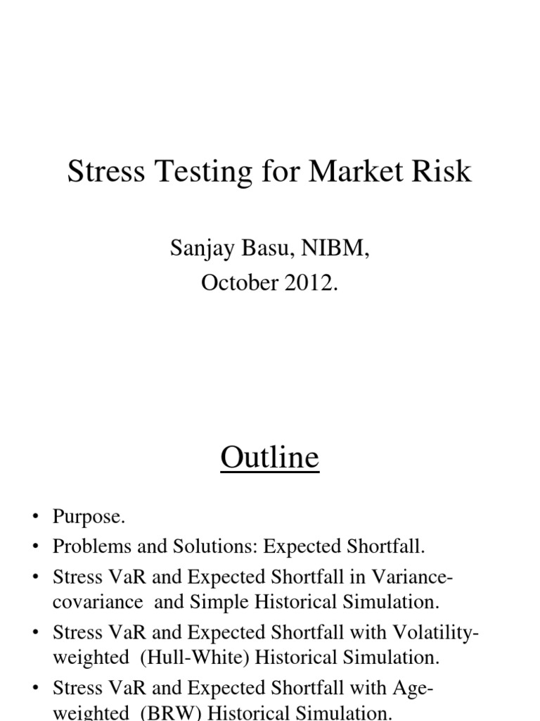 Stress Testing for Market Risk Analysis | PDF | Value At Risk ...