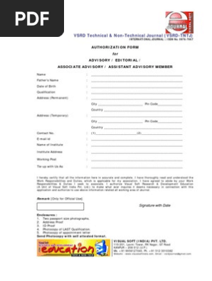 Authorization Form