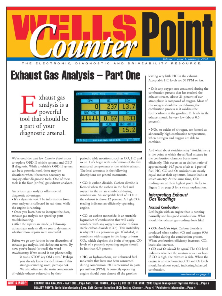 Exhaust Gas Analysis Part One PDF PDF Exhaust Gas Combustion