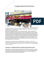 Features of Mcdonald'S Organizational Structure