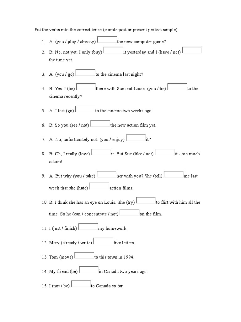Put The Verbs In Brackets Into The Correct Passive Tense Put The Verbs Into The Correct Tense | PDF | Morphology | Languages