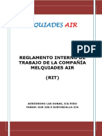 Melquiades: Reglamento Interno de Trabajo de La Compañía Melquiades Air (RIT)