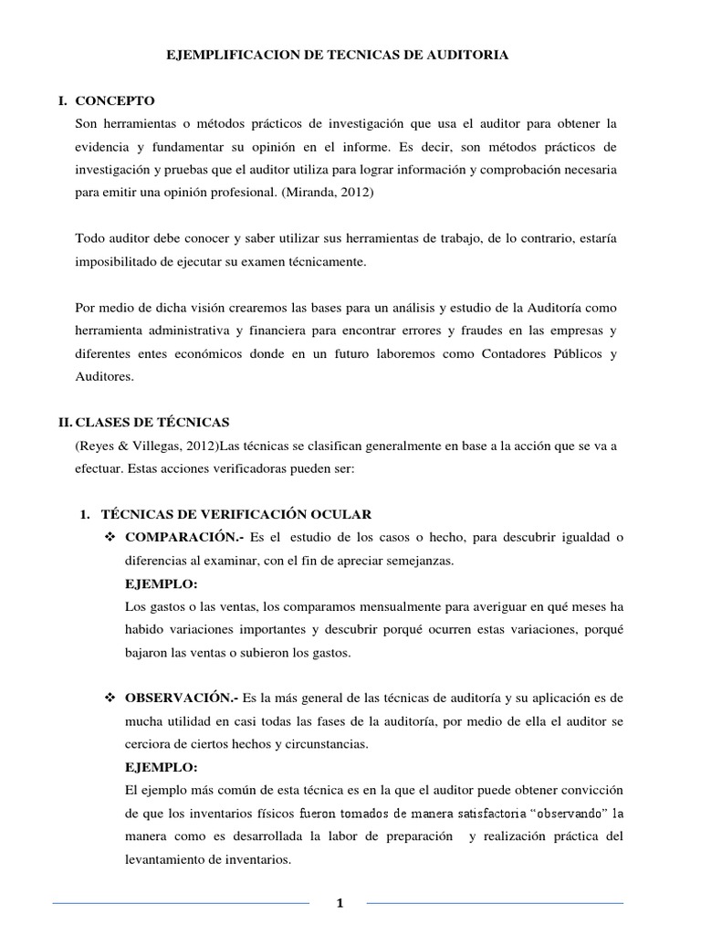 Técnicas De Auditoria Pdf Contralor Bancos