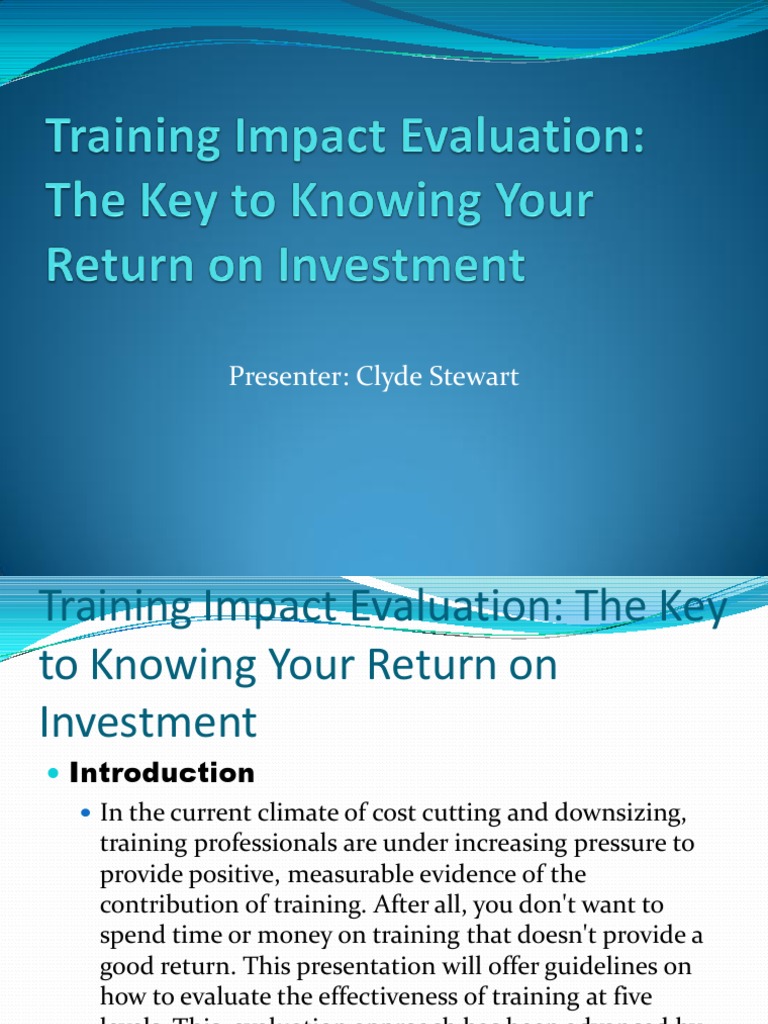 Training Impact Evaluation Guide | PDF | Return On Investment | Evaluation