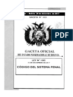 Codigo Sistema Penal Bolivia Ley 1005