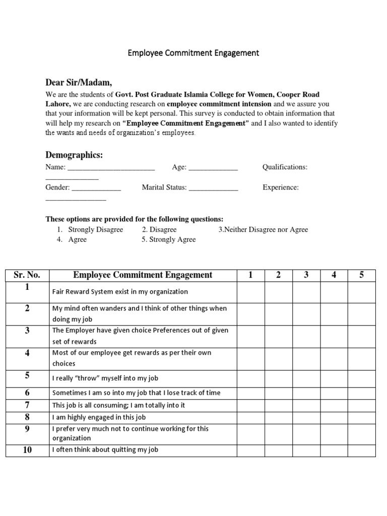 Understanding Employee Commitment and Engagement Through an ...