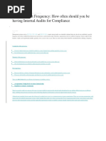 Internal Audit Frequency Set