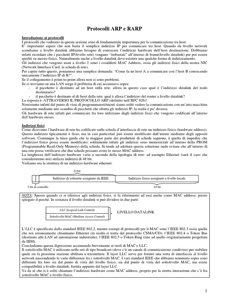 Protocolli ARP | PDF