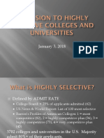 admission to highly selective colleges and universities