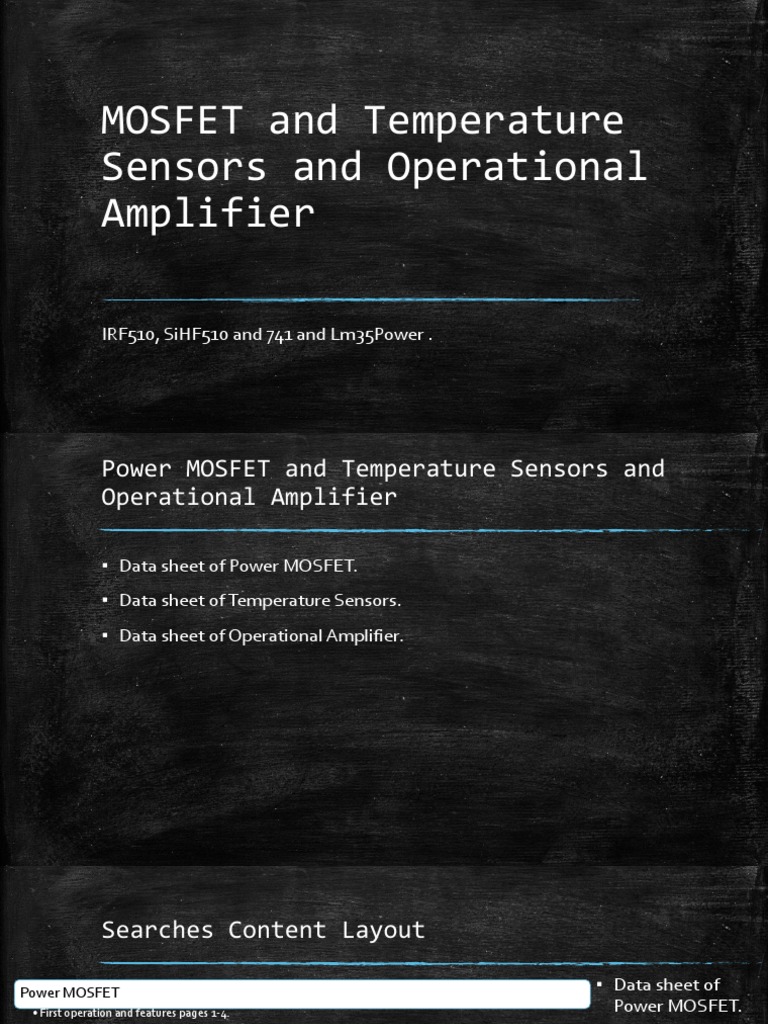 Mosfet And Temperature Sensors And Operational Amplifier Pdf