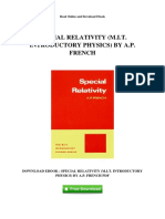 Special Relativity Mit Introductory Physics by Ap French PDF