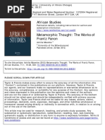 African Studies: To Cite This Article: Achille Mbembe (2012) Metamorphic Thought: The Works of Frantz Fanon