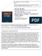 African Studies: To Cite This Article: Achille Mbembe (2012) Metamorphic Thought: The Works of Frantz Fanon