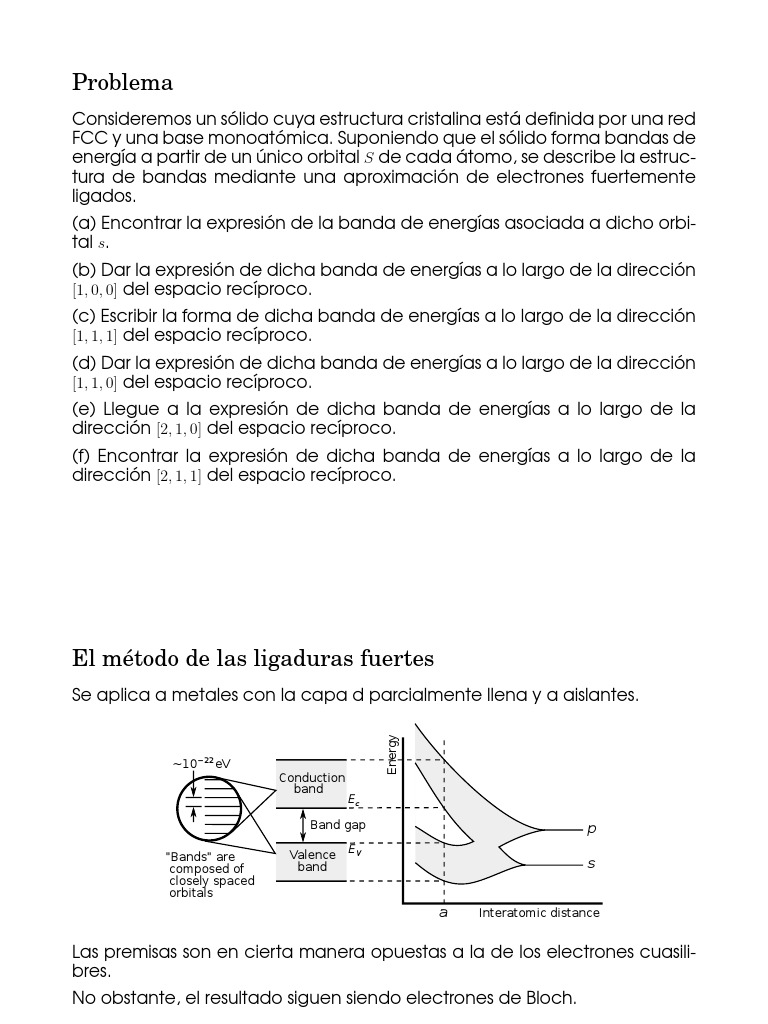 Tight Binding | PDF | Electrón | Ciencia de los materiales