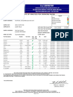 A & L Laboratory: Certificate of Analysis For Drinking Water