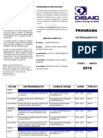 Programa Entrenamientos Enero-Marzo 2018