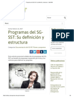 Programas Del SG-SST Su Definición y Estructura