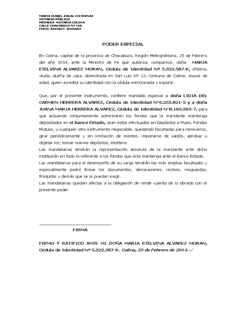 Carta Poder Bancario Pdf : Carta Poder para trámites Bancarios » Online ...