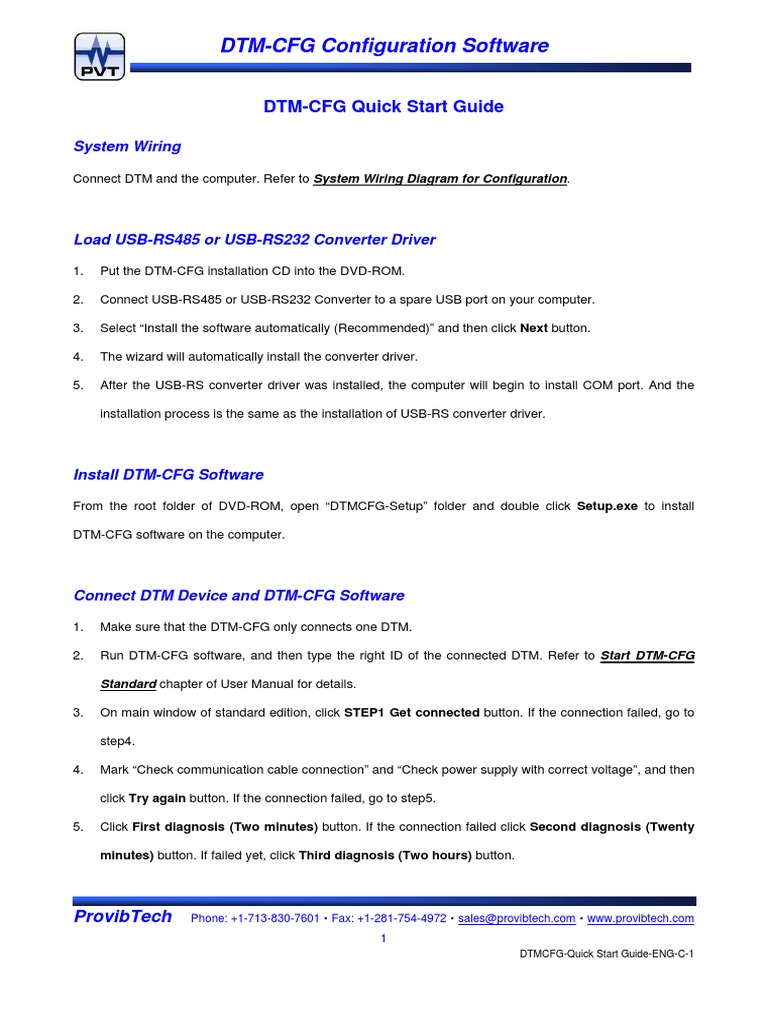 DTM-CFG Quick Start Guide | PDF | Installation (Computer Programs ...