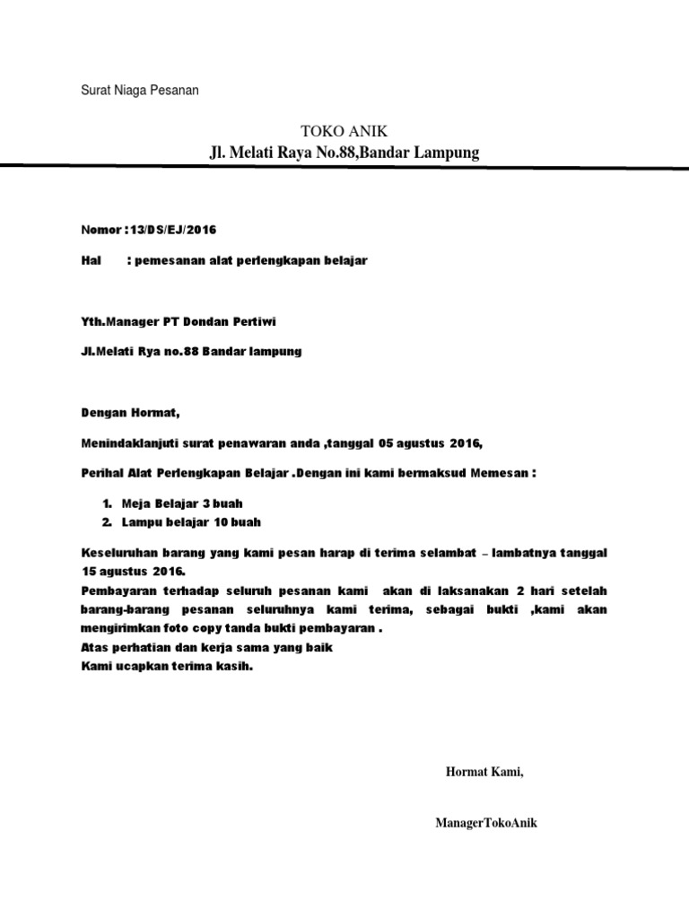 Download 78+ Contoh Surat Niaga Terbaru Gratis