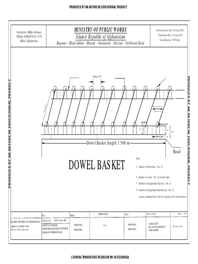 Dowel Bar Basket 3.50m PDF Violence