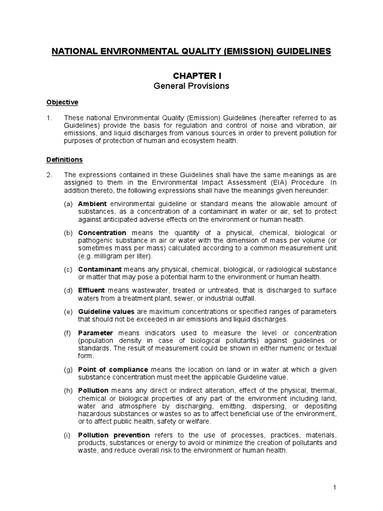Myanmar Emission Quality Guidelines | PDF | Air Pollution | Wastewater