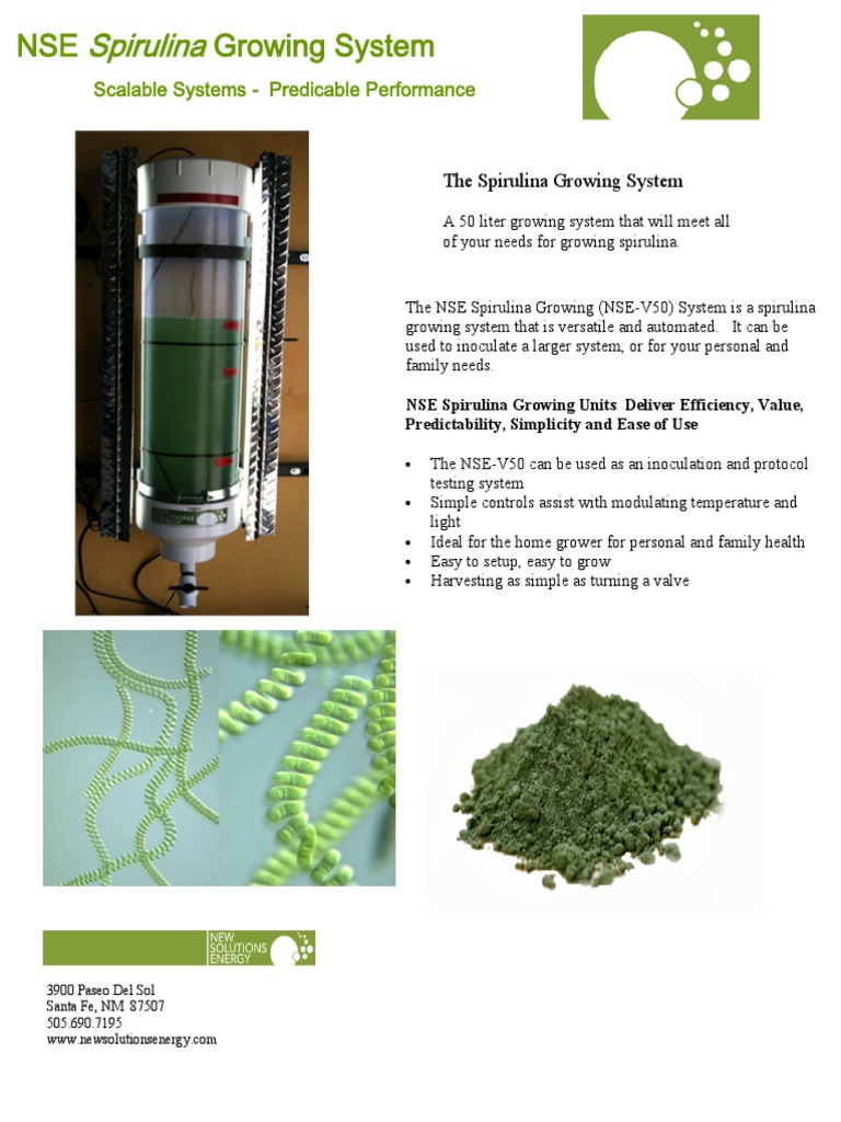 Spirulina Growing System Sustainable Technologies Nature Free 30