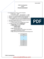 Processes-Process Concept:: Course Material CS6401-Operating System Unit-Ii Process Management