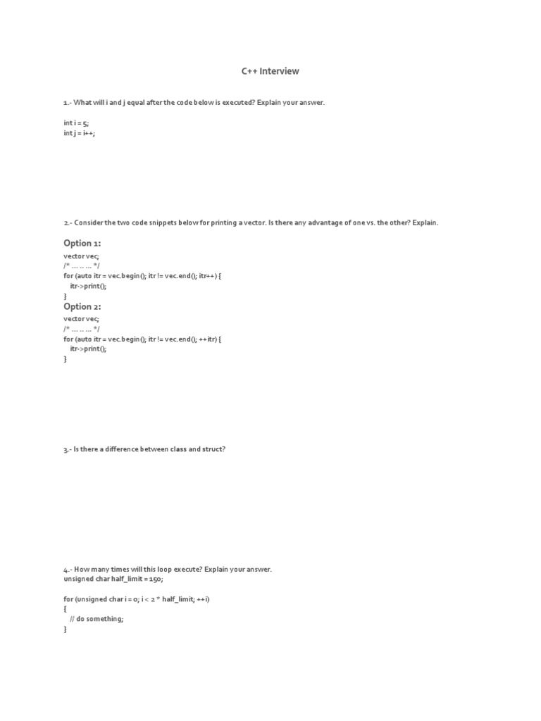 C++ Interview Questions and Answers | PDF | Computers