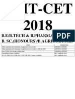 Mht-Cet 2018: B.E/B.Tech & B.Pharm./Pharm.D. B. Sc. (Honours) /B.Agriculture